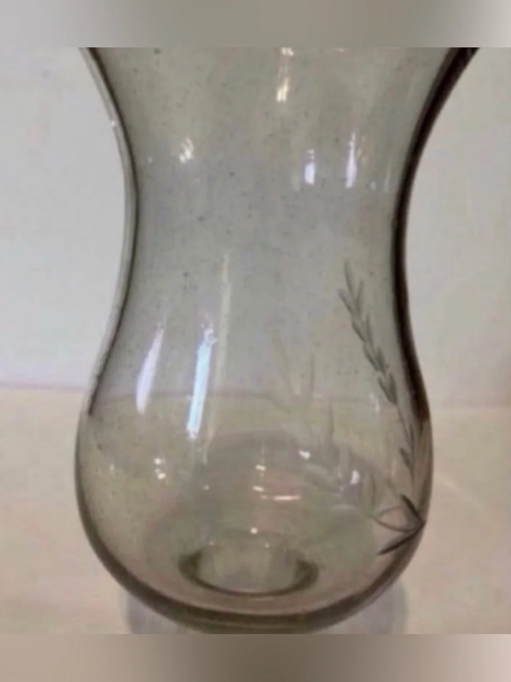 Jan Barboglio etched glass hurricane candle holder